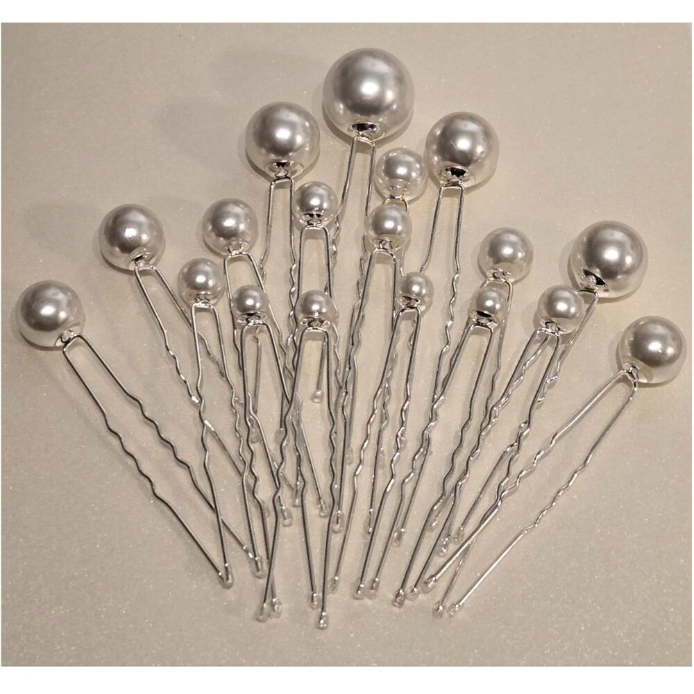 New Premier handmade bridal hair pin silver tone 18 pcs with SOFT ENDS